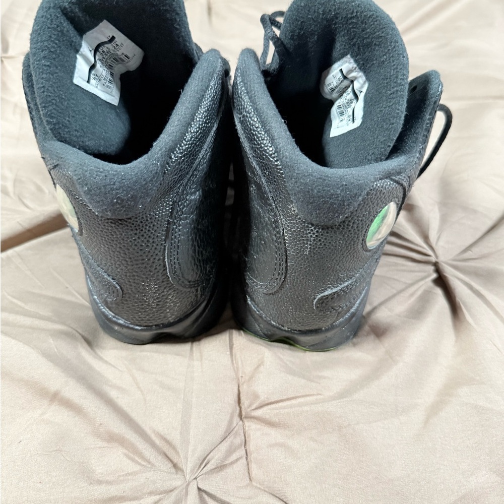 Jordan Black Sneakers with Neon Green Jumpman - Picture 3 of 3